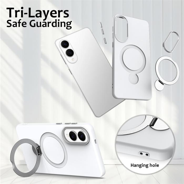 Bild 6, Samsung Galaxy S25 Edge Skal MagSafe Kickstand Hybrid Vit