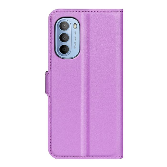 Bild 3, Motorola Moto G31 / G41 Fodral Litchi Textur Lila