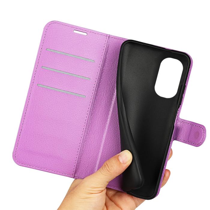 Bild 5, Motorola Moto G31 / G41 Fodral Litchi Textur Lila
