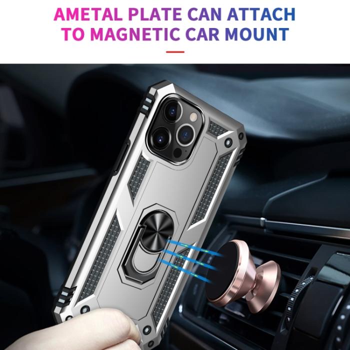 Bild 6, iPhone 14 Pro Skal Hybrid Armor Ring Silver