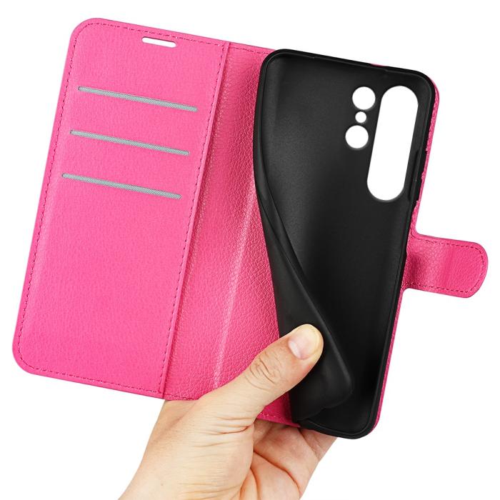 Bild 4, Samsung Galaxy S24 Ultra Fodral Läder Litchi Rosa