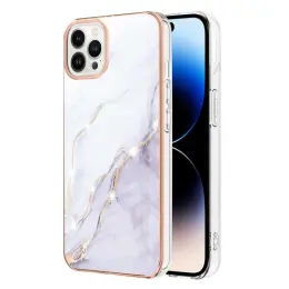 iPhone 14 Pro Skal Marmor Electroplate TPU