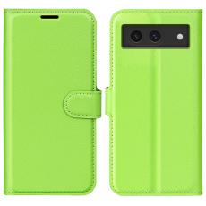 Google Pixel 8A Litchi Läder Fodral Grön