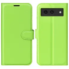 Google Pixel 8A Litchi L&auml;der Fodral Gr&ouml;n