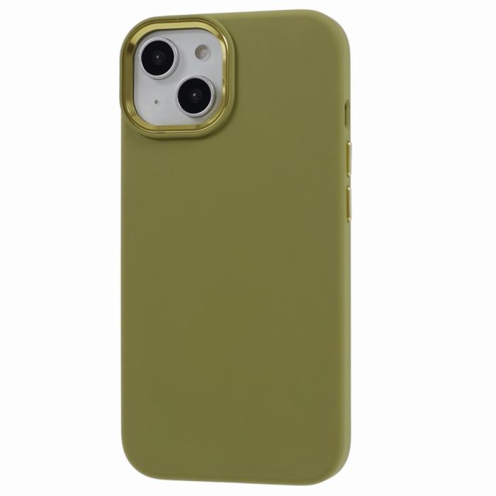 Bild 3, iPhone 15 Plus Skal Liquid Silikon AluLens Böngrön