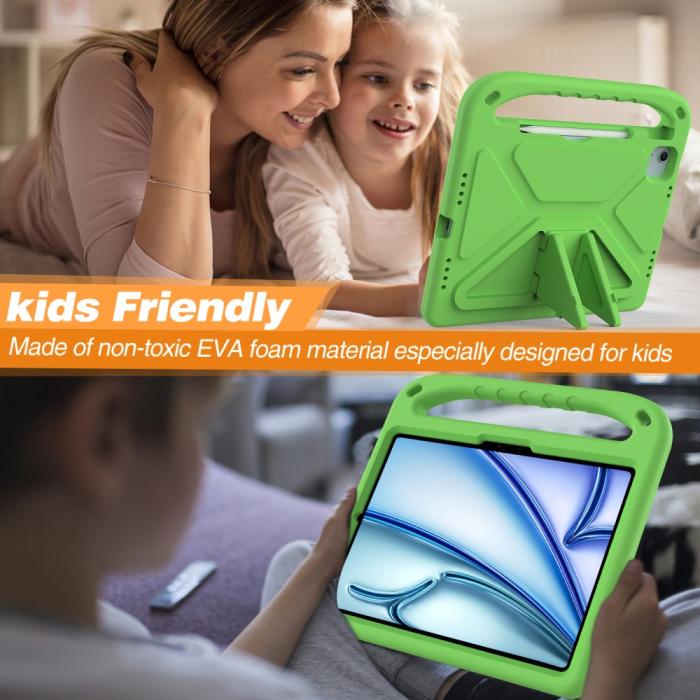 Bild 4, iPad Pro 11 2025/2024/Air 11 2026-2024 Skal EVA Kickstand Grön