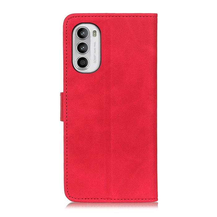 Bild 3, KHAZNEH Motorola Moto G52/G82 Fodral Retro Läder Röd