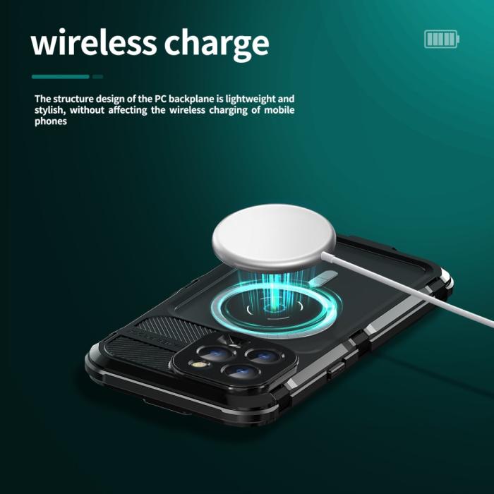 Bild 6, ShellBox iPhone 15 Pro MagSafe IP68 Aluminium Vattentät Skal Svart