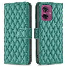 Motorola Moto G55 5G Fodral Diamond L&auml;der Gr&ouml;n