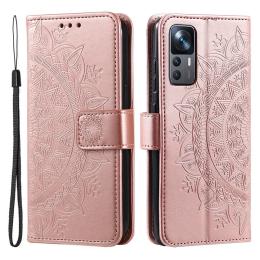 Xiaomi 12T / 12T Pro Fodral Mandala Läder Roséguld