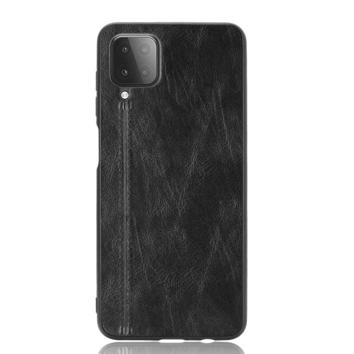 Bild 2, Samsung Galaxy A12 - Läderbelagt Hybrid Skal - Svart