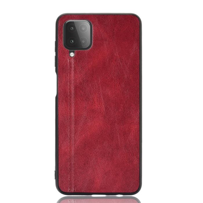 Bild 2, Samsung Galaxy A12 - Läderbelagt Hybrid Skal - Röd