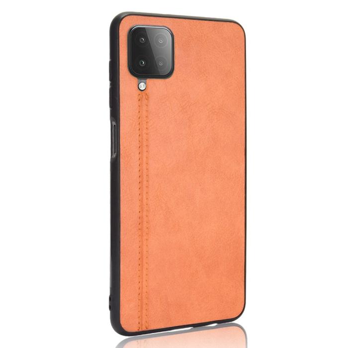 Bild 3, Samsung Galaxy A12 - Läderbelagt Hybrid Skal - Orange
