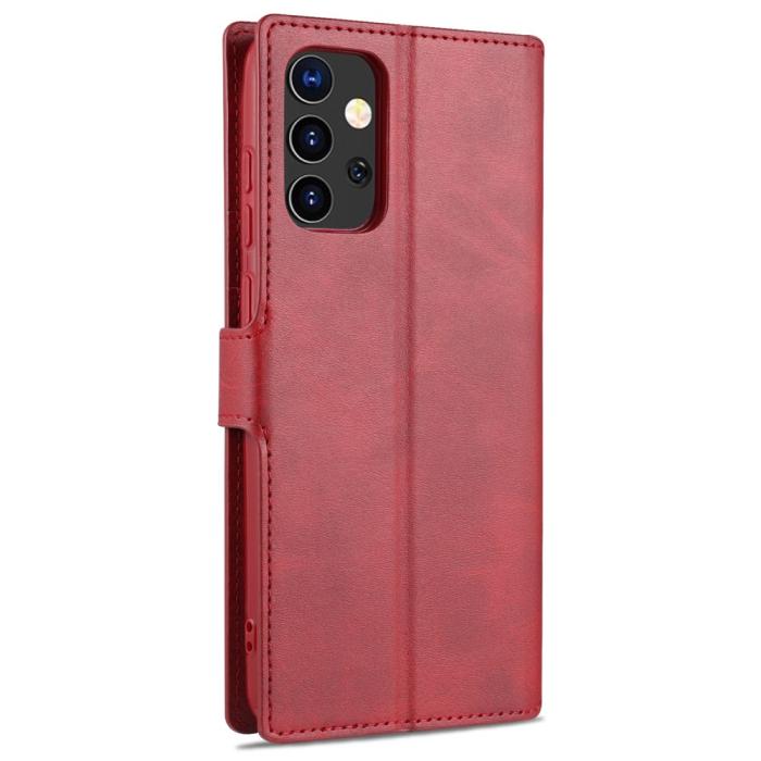 Bild 3, Samsung Galaxy A72 - AZNS Läder Fodral - Röd