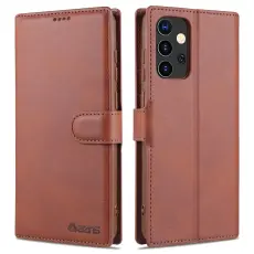 Samsung Galaxy A72 - AZNS L&auml;der Fodral - Brun