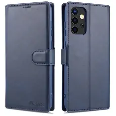Samsung Galaxy A72 - AZNS L&auml;der Fodral - Bl&aring;