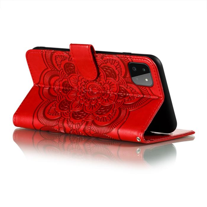 Bild 5, Samsung Galaxy A22 5G - Mandala Plånboksfodral - Röd