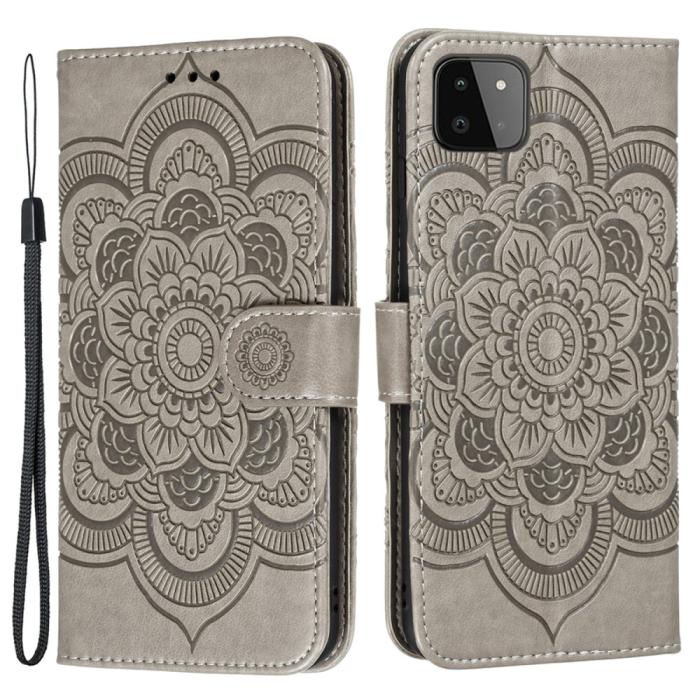Bild 1, Samsung Galaxy A22 5G - Mandala Plånboksfodral - Grå