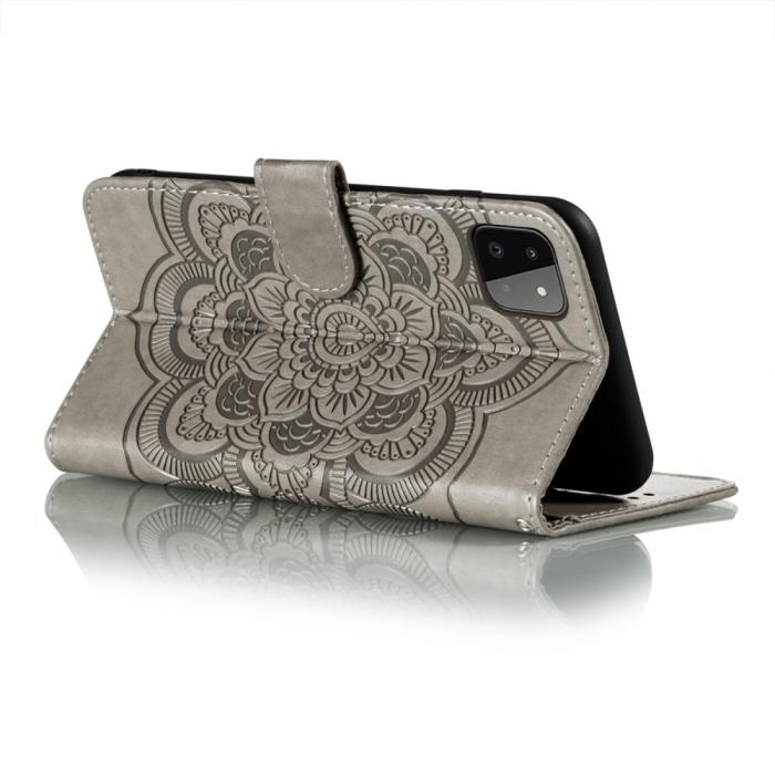 Bild 5, Samsung Galaxy A22 5G - Mandala Plånboksfodral - Grå