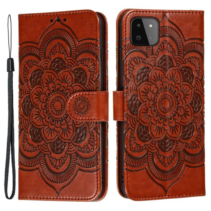 Bild 1, Samsung Galaxy A22 5G - Mandala Plånboksfodral - Brun