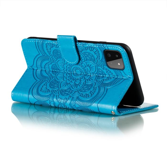 Bild 5, Samsung Galaxy A22 5G - Mandala Plånboksfodral - Blå
