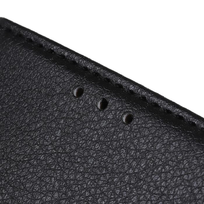 Bild 5, OnePlus 8 - Litchi Plånboksfodral - Svart