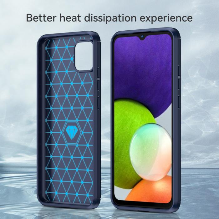 Bild 4, Samsung Galaxy A03 Skal Borstad Stål Textur Blå
