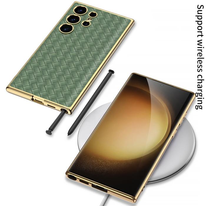 Bild 6, GKK Galaxy S24 Ultra Skal Vävd Hybrid Läder Grön
