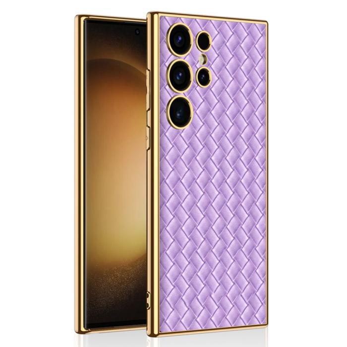 Bild 1, GKK Galaxy S24 Ultra Skal Vävd Hybrid Läder Lila