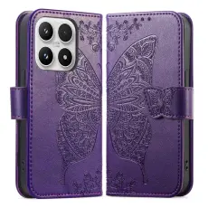 Xiaomi 17 Fodral L&auml;der Fj&auml;ril M&ouml;rk Lila