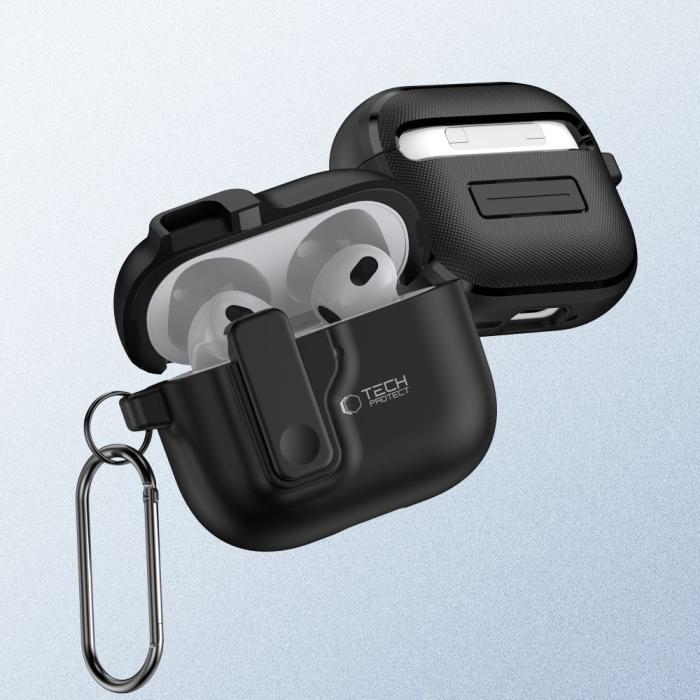Bild 2, Tech-Protect AirPods 4 Skal Slim Hook Svart