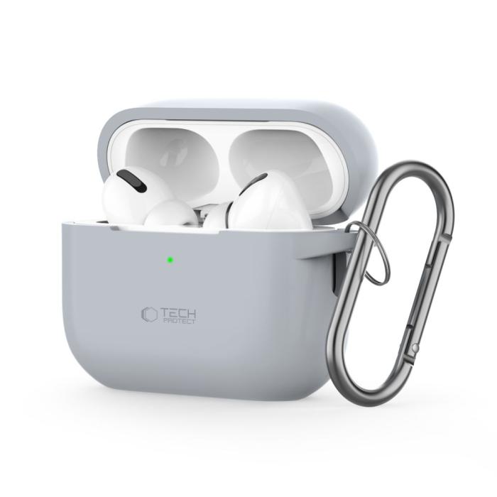 Bild 1, Tech-Protect AirPods Pro 1/2 Skal Silikon Hook Crayon Grey