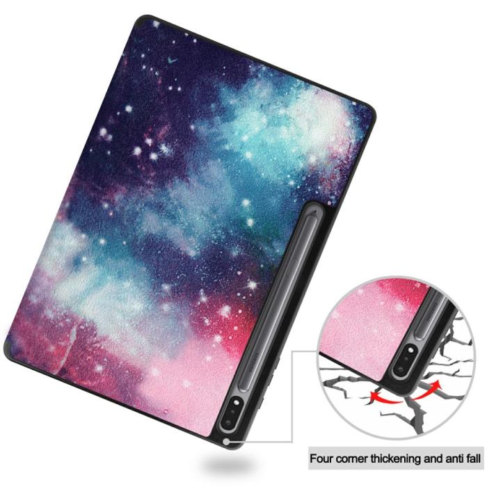 Bild 3, Samsung Galaxy Tab S7 Plus / Tab S8 Plus Fodral Tri-Fold Pennhållare