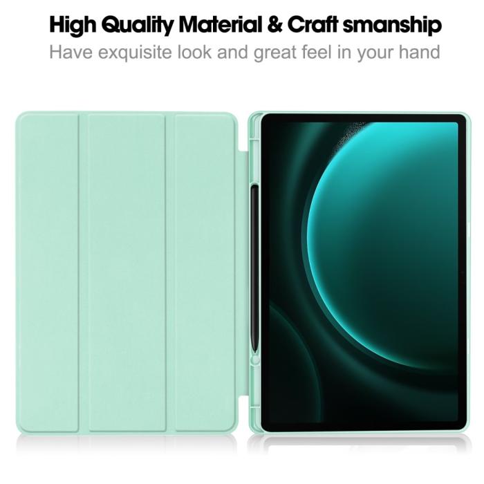 Bild 2, Galaxy Tab S9 FE Plus Fodral Tri-Fold Pennhållare Grön