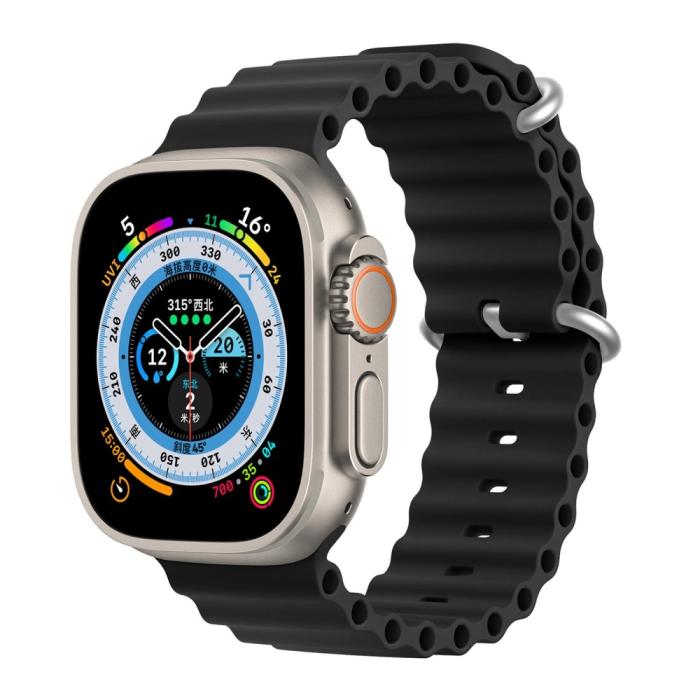 Bild 2, DUX DUCIS Apple Watch 38/40/41 mm Armband Wave Design Svart