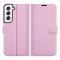 Samsung Galaxy S22 Fodral Litchi Textur Ljus Rosa