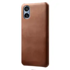 Sony Xperia 5 V Skal L&auml;derbelagt Brun