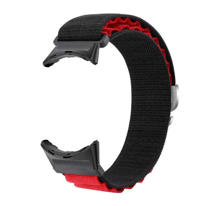 Bild 1, Google Pixel Watch / Watch 2 Armband Nylon Pro Svart/Röd