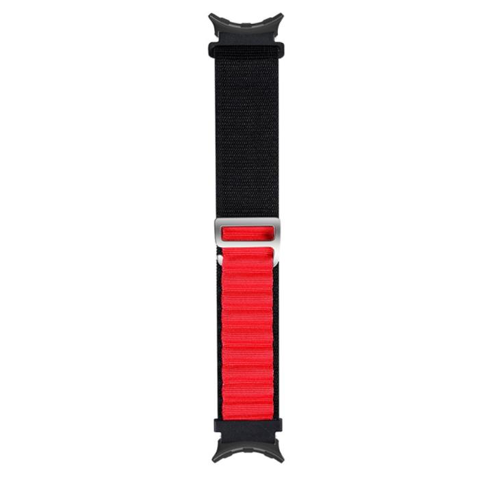 Bild 2, Google Pixel Watch / Watch 2 Armband Nylon Pro Svart/Röd