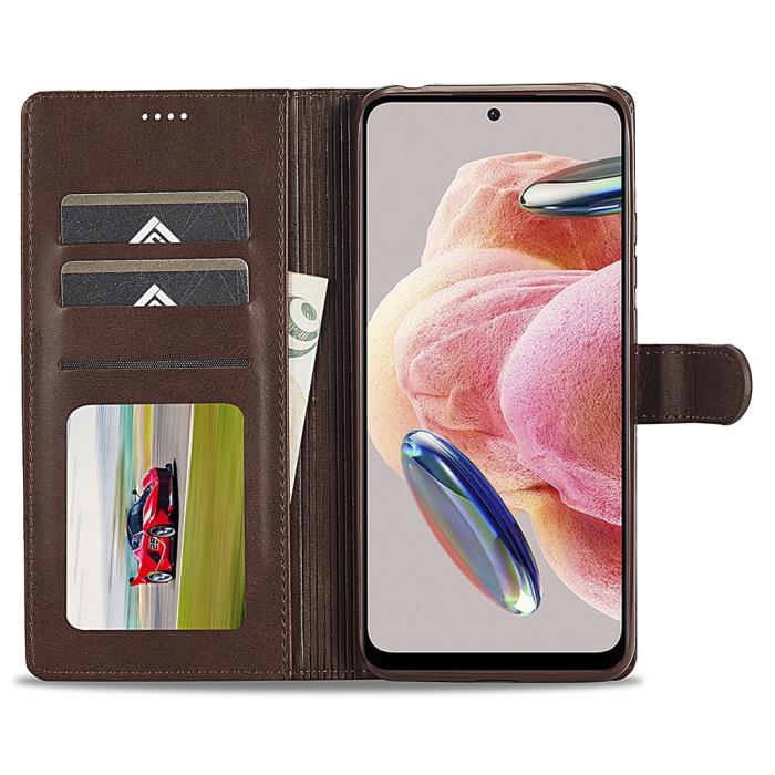 Bild 2, LC.IMEEKE Xiaomi Redmi Note 12 4G Fodral Läder Brun
