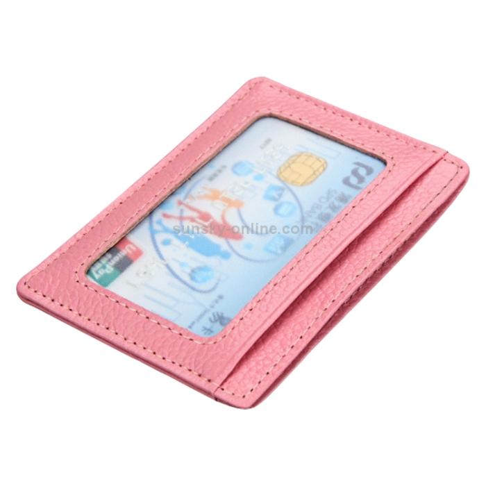 Bild 3, RFID Plånbok Korthållare Litchi Textur Rosa