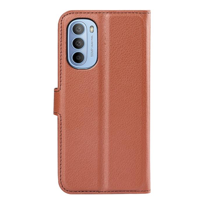 Bild 3, Motorola Moto G31 / G41 Fodral Litchi Textur Brun