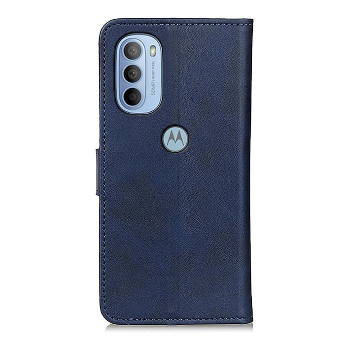 Bild 3, Motorola Moto G31 / G41 Fodral Solid Läder Blå