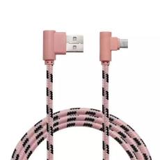 2M Micro USB Vinklad Kabel - Ros&eacute;guld