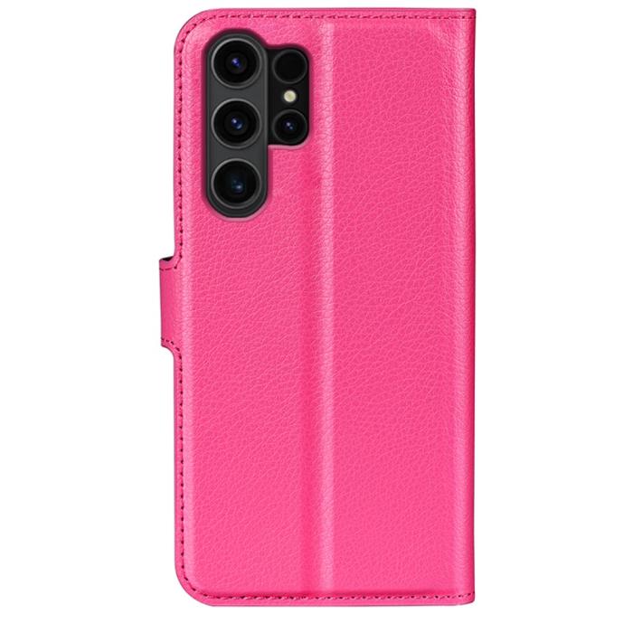 Bild 6, Samsung Galaxy S24 Ultra Fodral Läder Litchi Rosa
