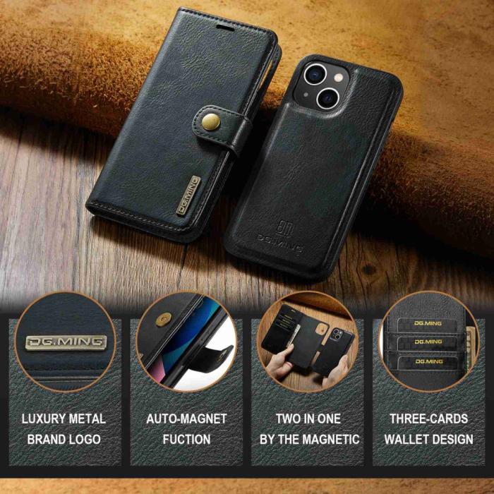 Bild 4, DG.MING iPhone 15 Plus 2in1 Magnet Fodral / Skal Svart