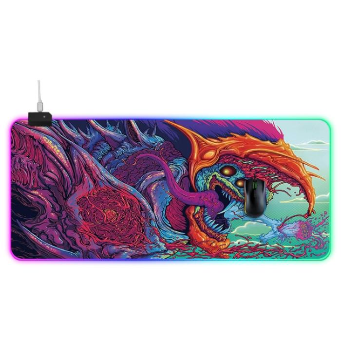 Bild 1, 900x400x4 mm RGB Gaming Musmatta Beast