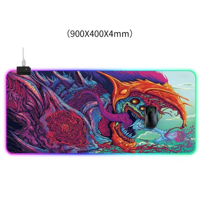 Bild 2, 900x400x4 mm RGB Gaming Musmatta Beast