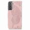 Samsung Galaxy S22 Plus Fodral Butterfly Tryckt Läder Roséguld