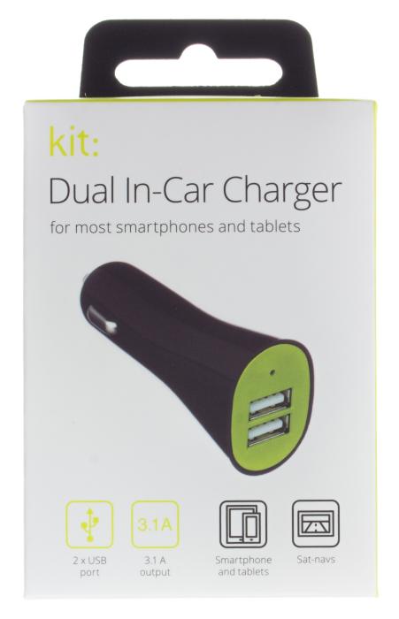 Bild 2, HAMA Kit USB-A Billaddare- Svart